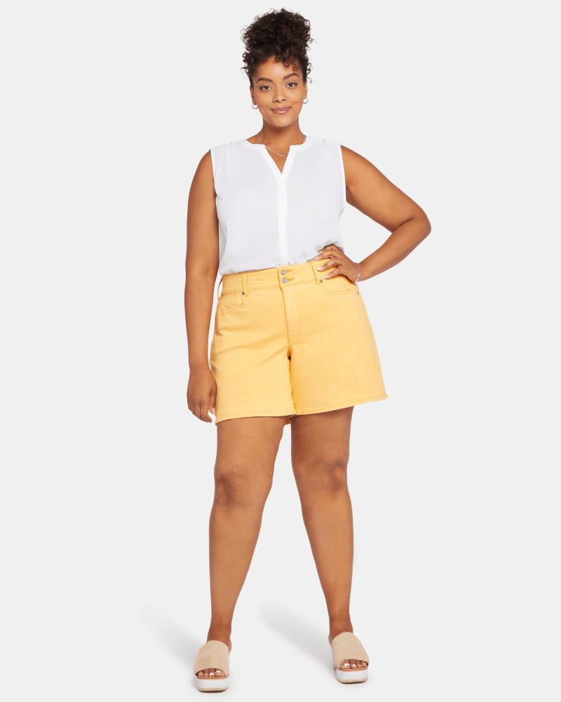 Yellow shorts plus size sale